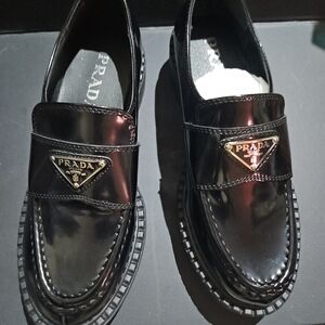 Prada Men's Shiny Black Loafers